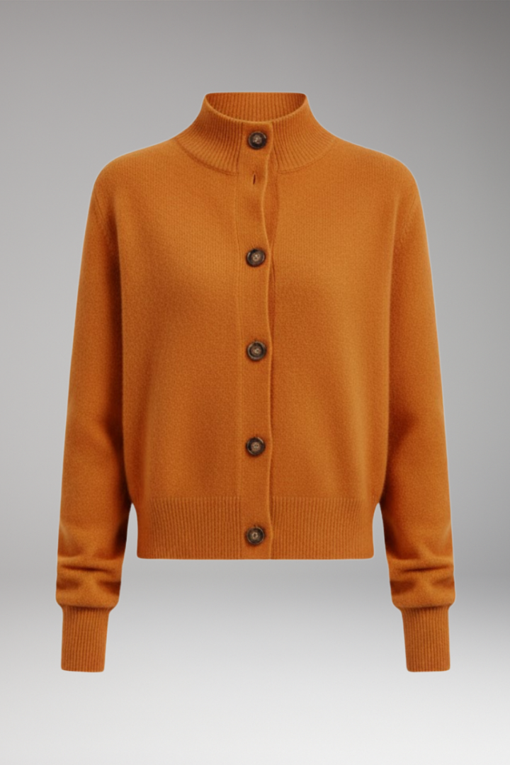 Women's High Neck Cardigan Button Front - VibreMode