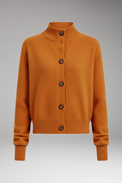 Women's High Neck Cardigan Button Front - VibreMode