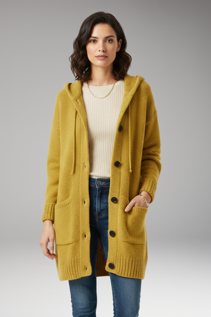 Women's Hooded Cardigan Button Front
