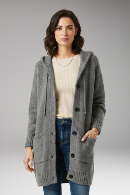 Women's Hooded Cardigan Button Front