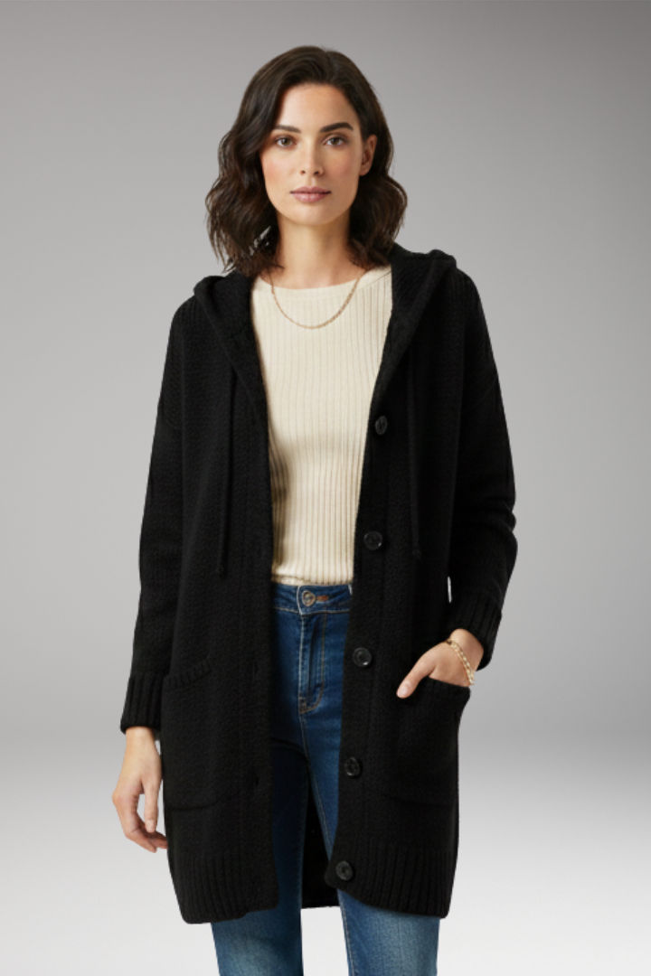 Women's Hooded Cardigan Button Front