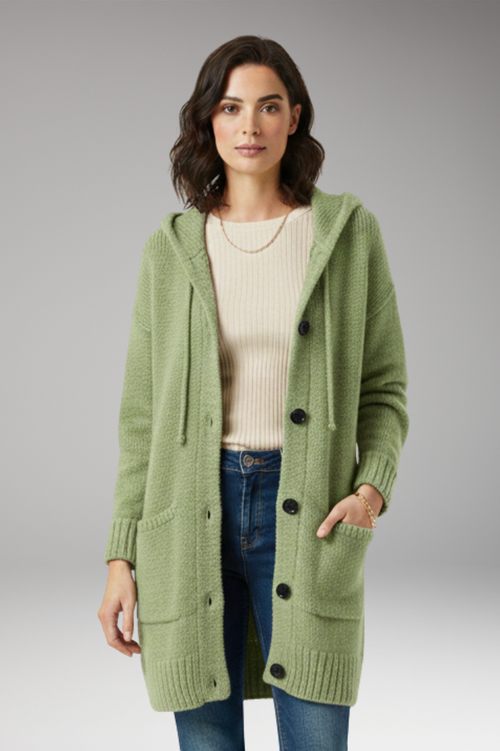 Women's Hooded Cardigan Button Front