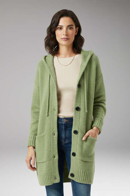 Women's Hooded Cardigan Button Front