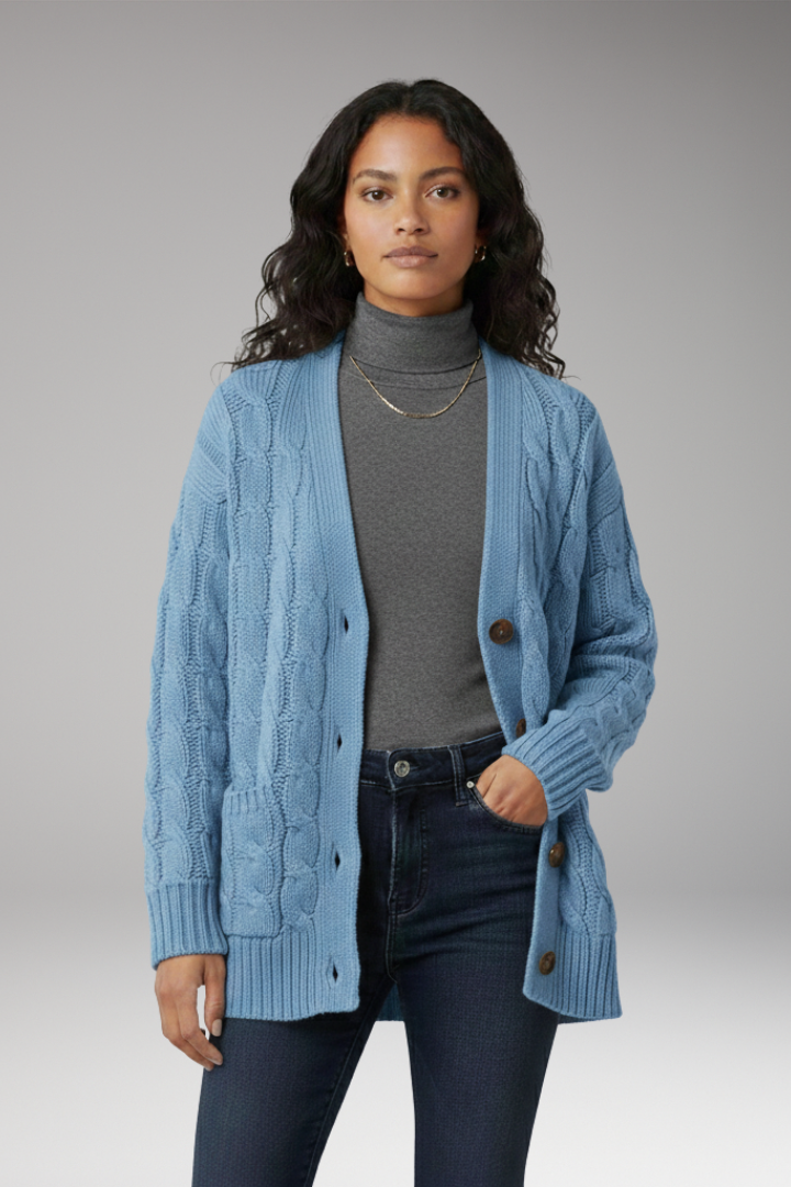 Women's V-Neck Cardigan Textured