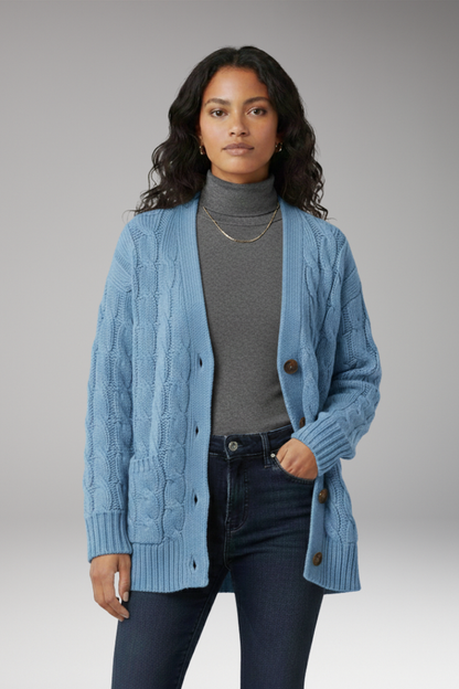 Women's V-Neck Cardigan Textured