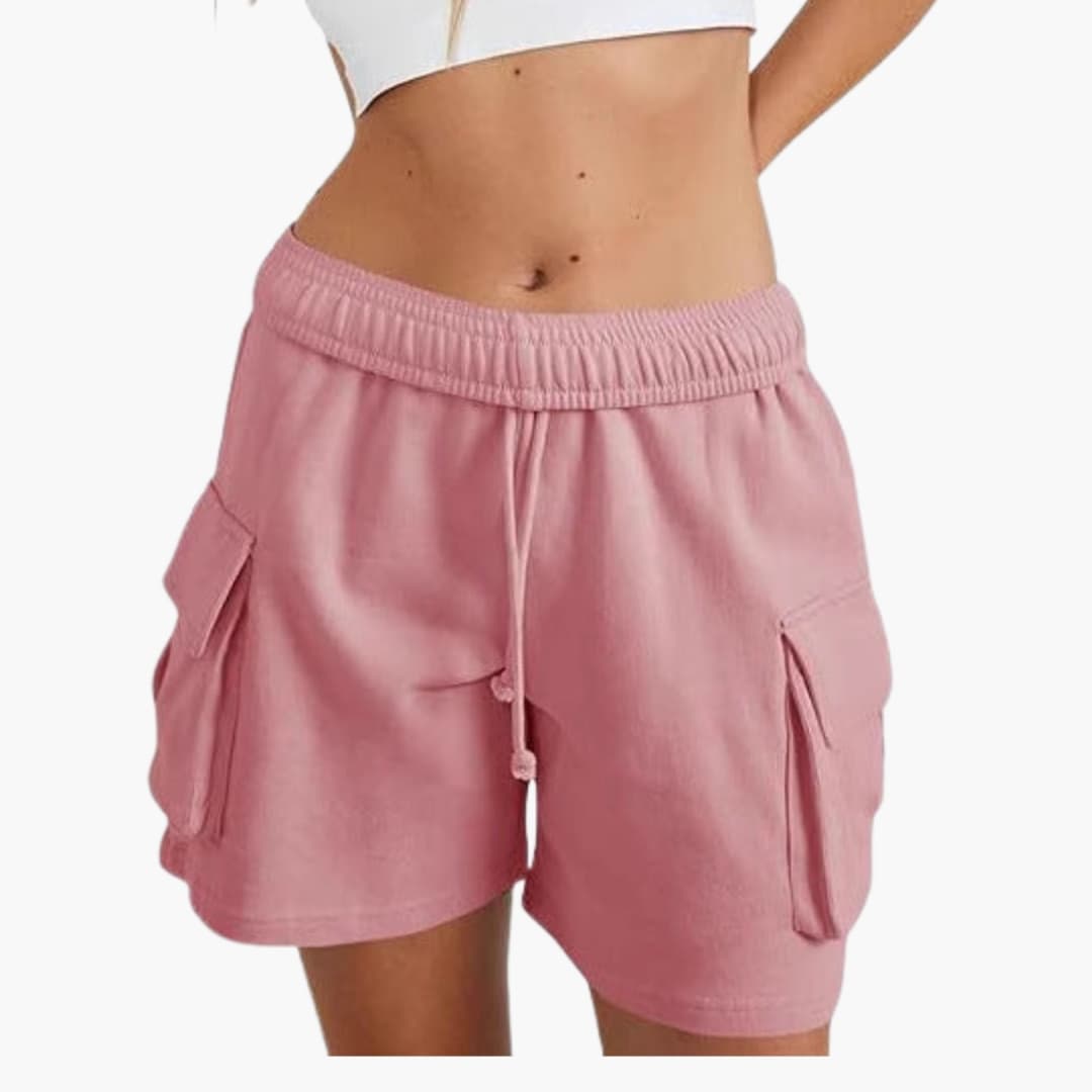 Women's Elastic Waist Cargo Shorts - VibreMode