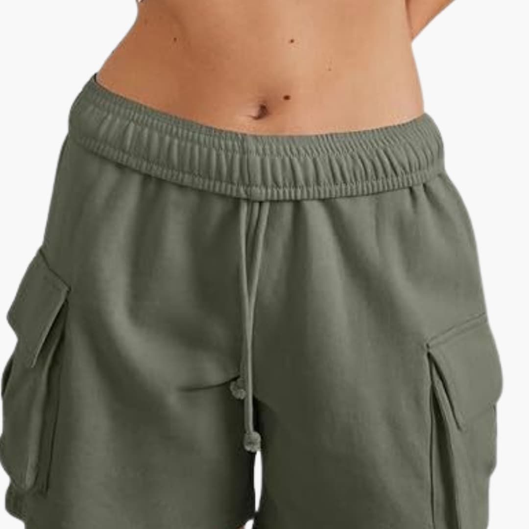 Women's Elastic Waist Cargo Shorts