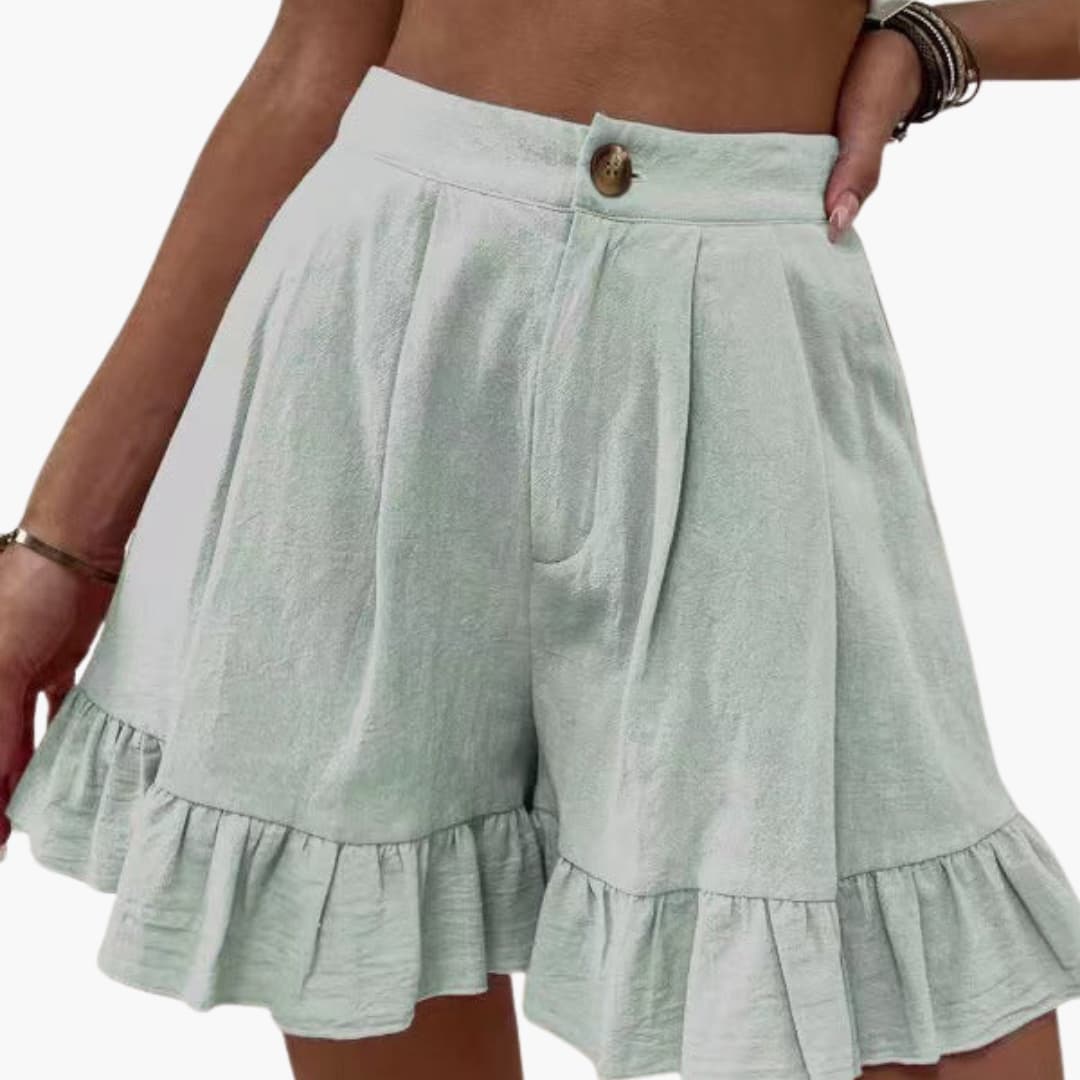 Women's Cotton Wide Leg Shorts Elastic Waist