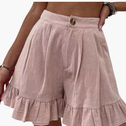 Women's Cotton Wide Leg Shorts Elastic Waist