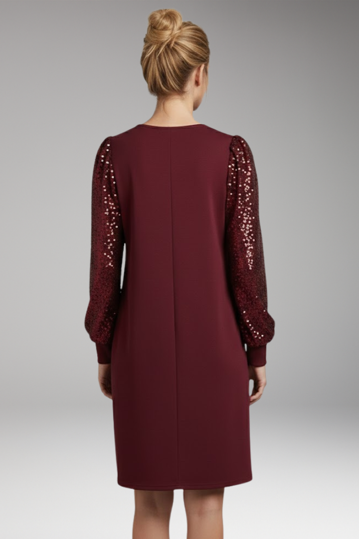 Women's Relaxed Fit Casual Dress Glitter Sleeves