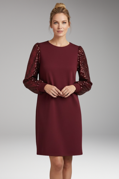 Women's Relaxed Fit Casual Dress Glitter Sleeves