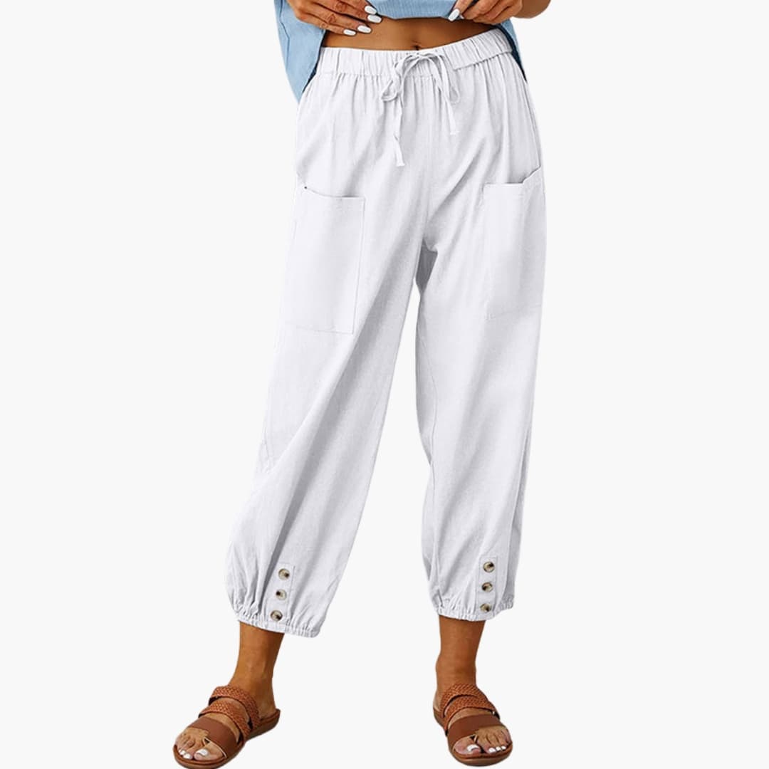Women's Drawstring Pants Side Pockets Casual