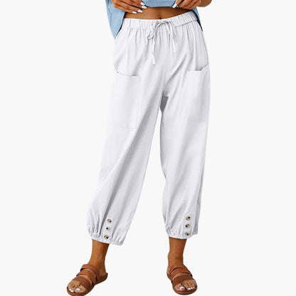 Women's Drawstring Pants Side Pockets Casual
