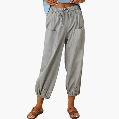 Women's Drawstring Pants Side Pockets Casual