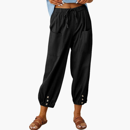 Women's Drawstring Pants Side Pockets Casual