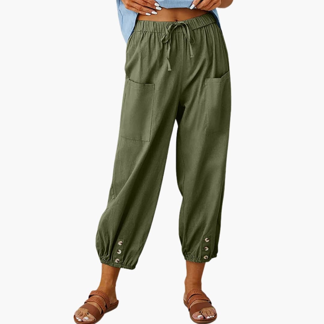 Women's Drawstring Pants Side Pockets Casual
