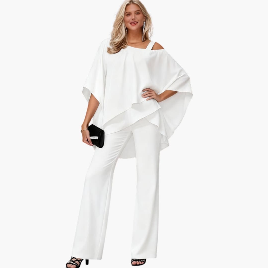 Women's Chiffon Two-Piece Short Sleeve and Pants Set