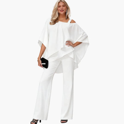 Women's Chiffon Two-Piece Short Sleeve and Pants Set