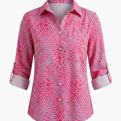 Women's Long Sleeve Button Down Shirt Cotton Lapel Collar White