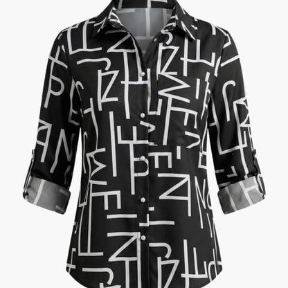 Women's Long Sleeve Button Down Shirt Cotton Lapel Collar White