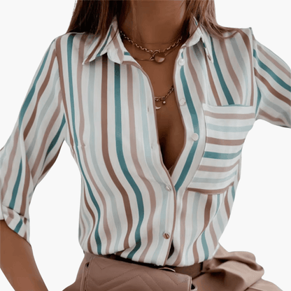 Women's Classic Crew Neck Blouse Long Sleeve Cotton White