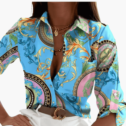 Women's Classic Crew Neck Blouse Long Sleeve Cotton White