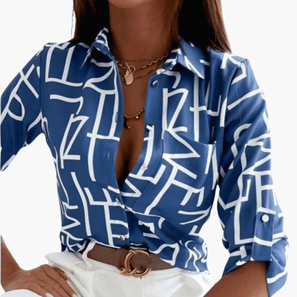 Women's Classic Crew Neck Blouse Long Sleeve Cotton White