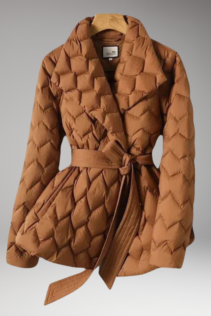 Women's Quilted Belted Coat - VibreMode