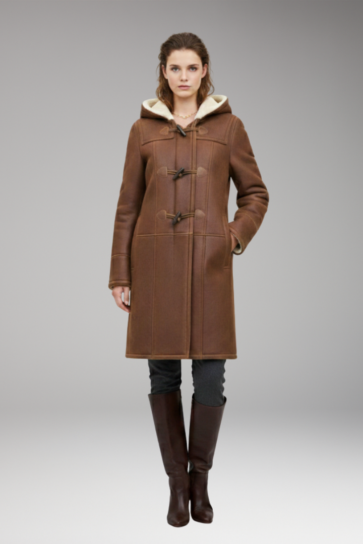 Women's Hooded Coat Toggle Closure