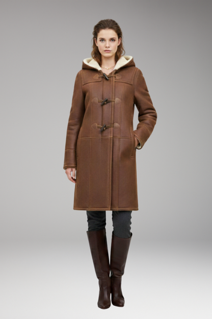 Women's Hooded Coat Toggle Closure