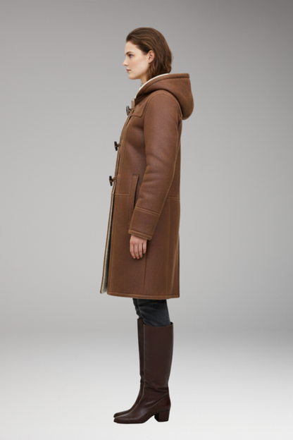 Women's Hooded Coat Toggle Closure