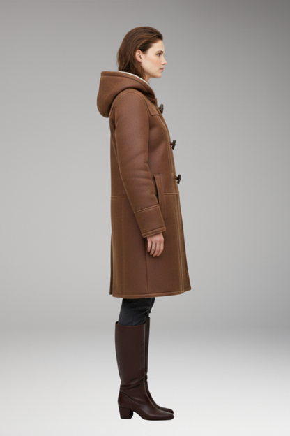 Women's Hooded Coat Toggle Closure