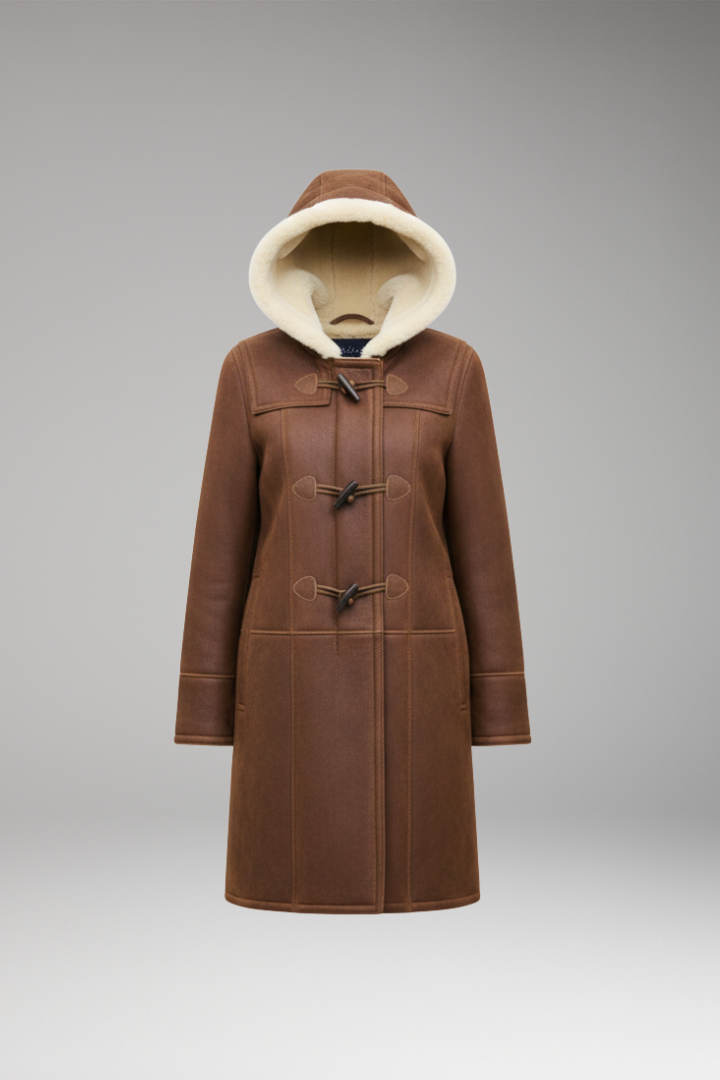 Women's Hooded Coat Toggle Closure - VibreMode