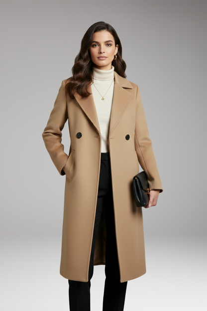 Women's Notched Collar Coat Button Front