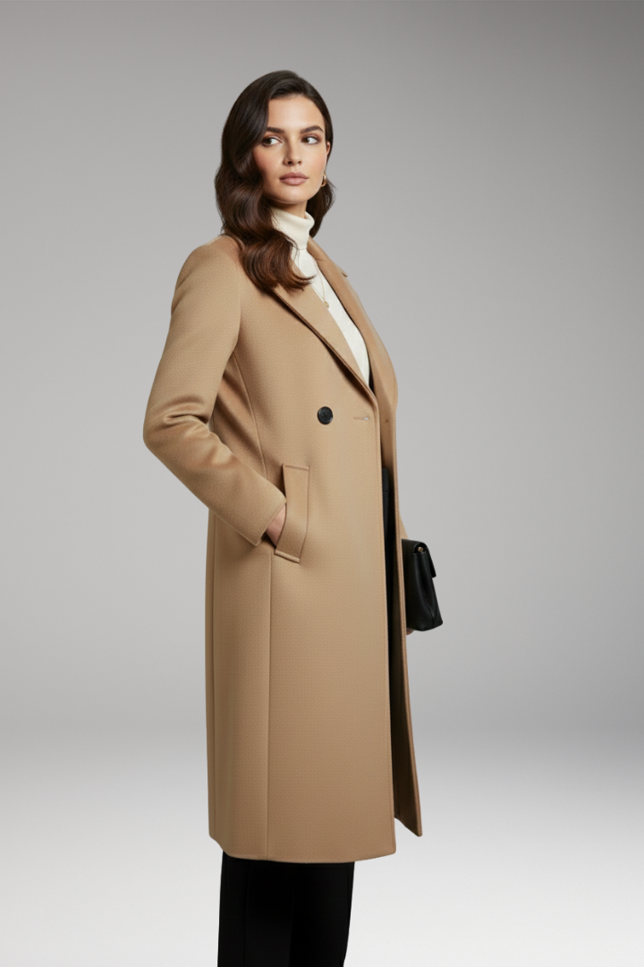 Women's Notched Collar Coat Button Front