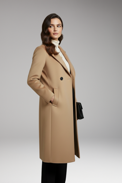 Women's Notched Collar Coat Button Front