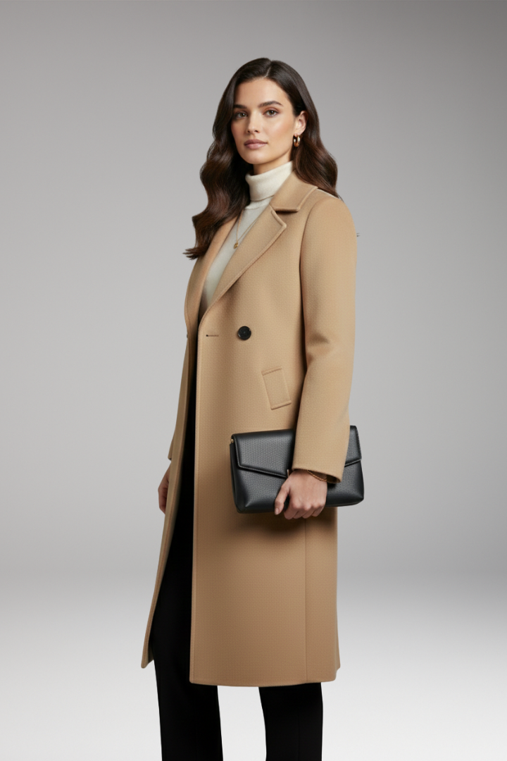 Women's Notched Collar Coat Button Front