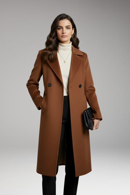 Women's Notched Collar Coat Button Front