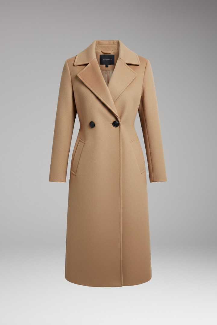 Women's Notched Collar Coat Button Front - VibreMode