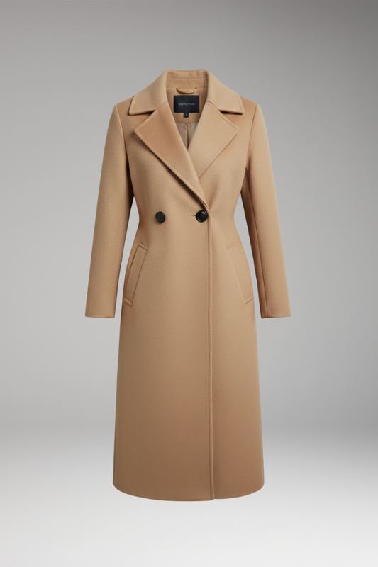 Women's Notched Collar Coat Button Front - VibreMode