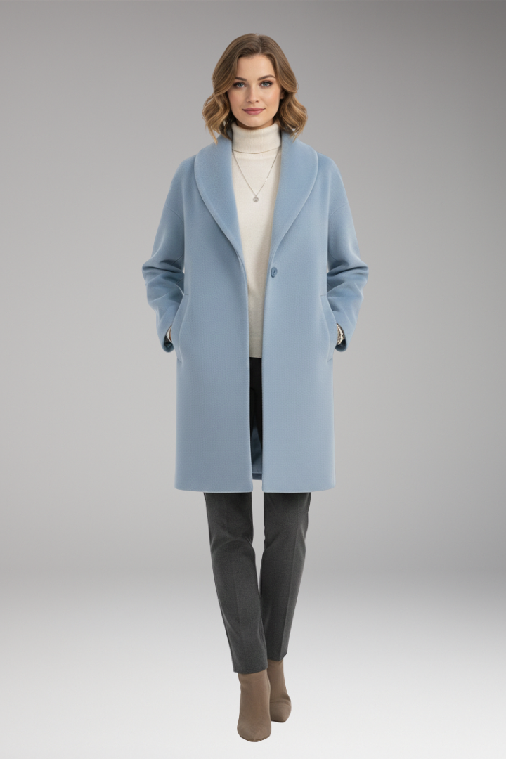 Women's Long Sleeve Wide Collar Coat