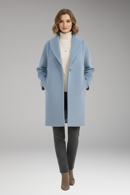 Women's Long Sleeve Wide Collar Coat