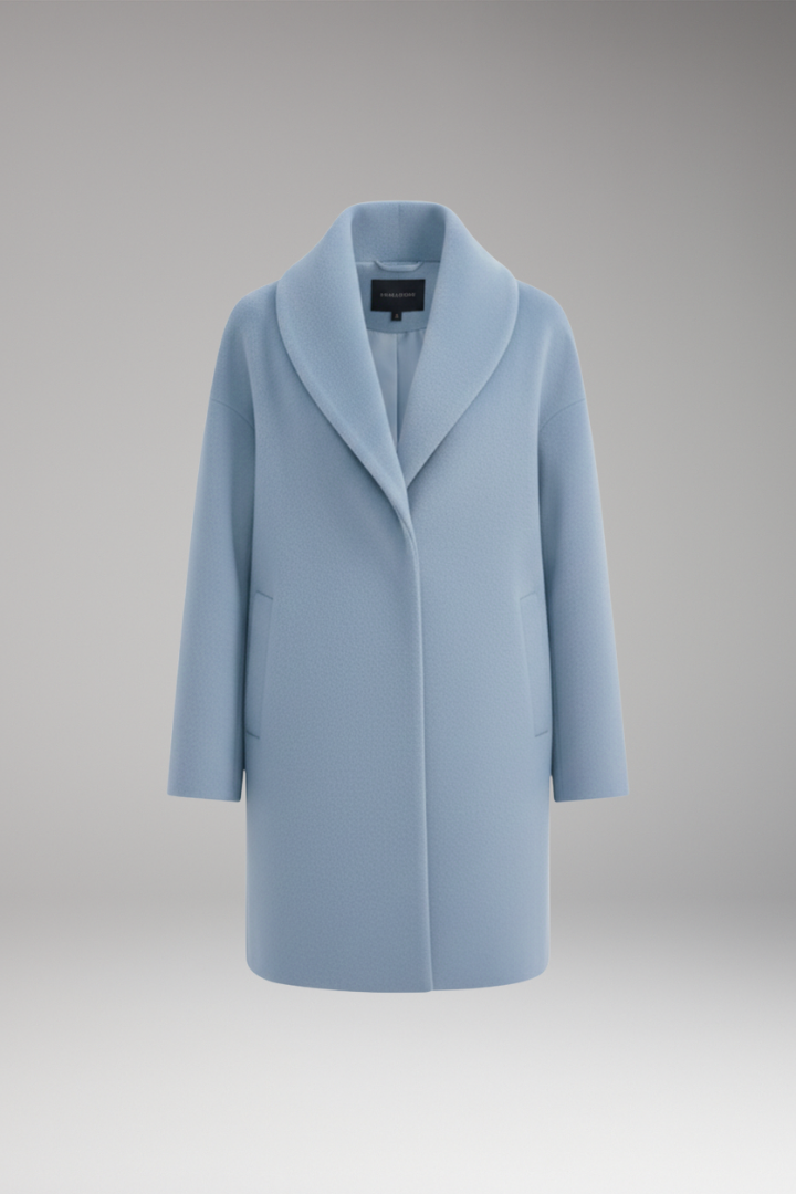 Women's Long Sleeve Wide Collar Coat - VibreMode