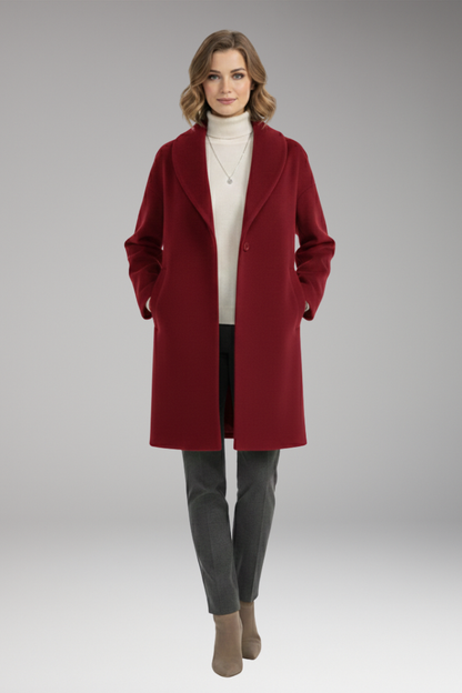 Women's Long Sleeve Wide Collar Coat