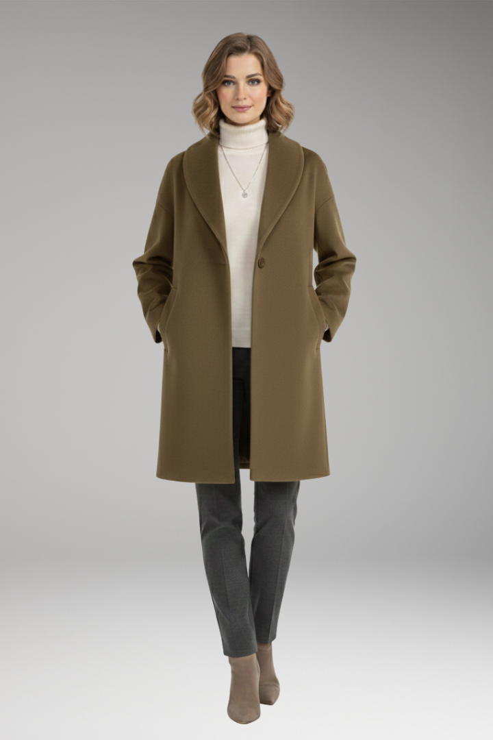 Women's Long Sleeve Wide Collar Coat