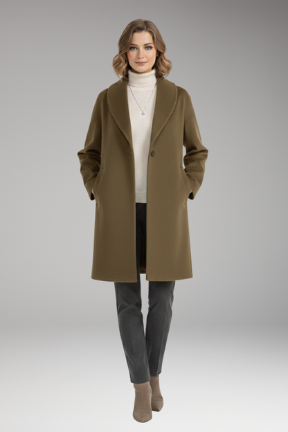 Women's Long Sleeve Wide Collar Coat