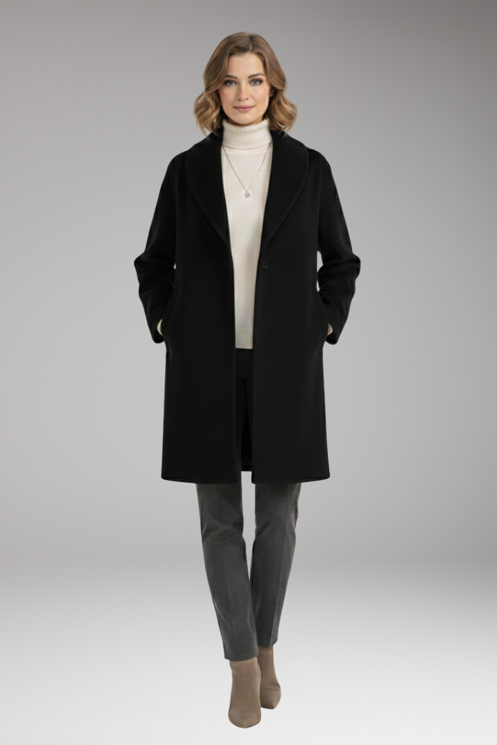Women's Long Sleeve Wide Collar Coat