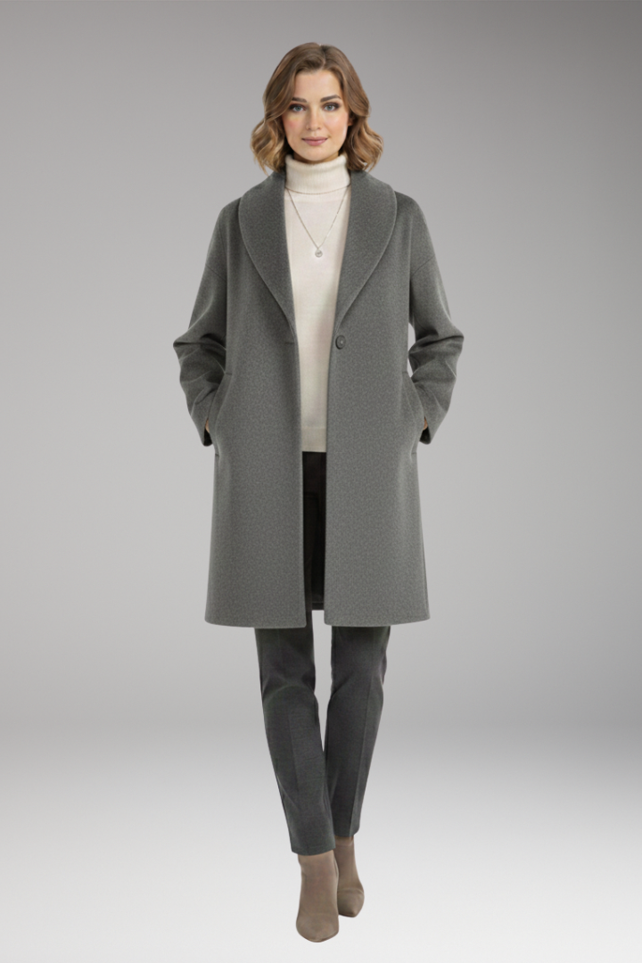 Women's Long Sleeve Wide Collar Coat