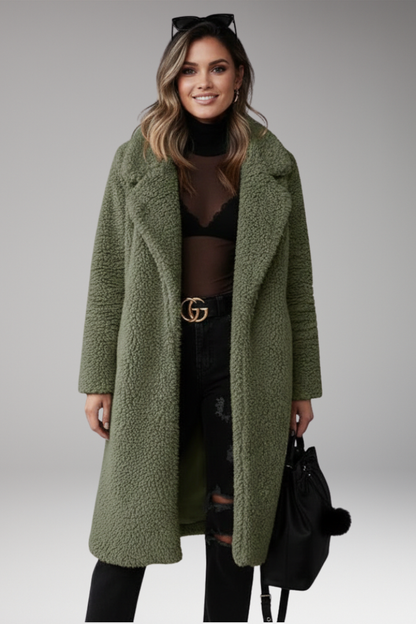 Women's Straight Sleeve Coat Wide Collar - VibreMode