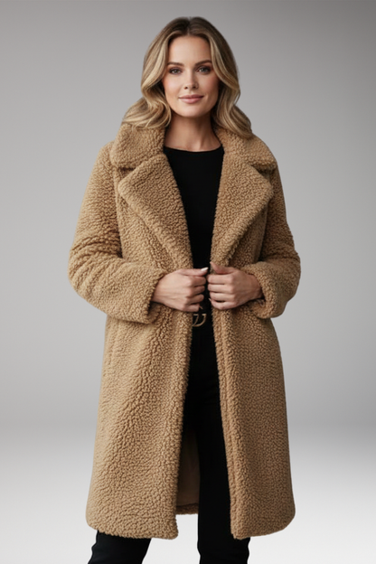 Women's Straight Sleeve Coat Wide Collar